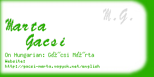 marta gacsi business card